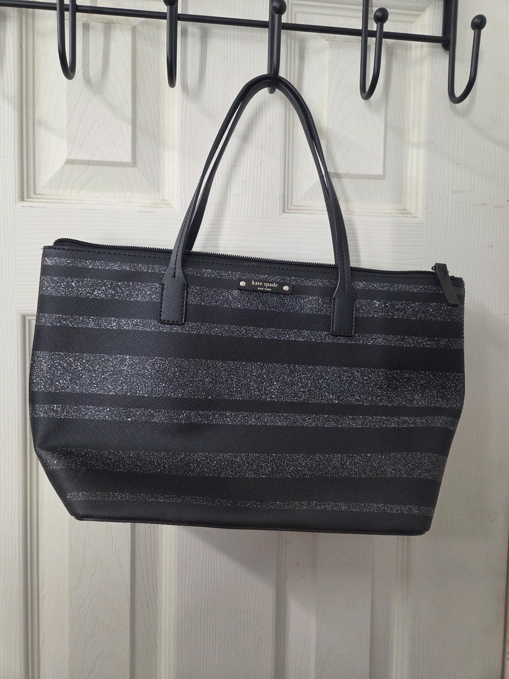 Kate Spade Haven Lane Hani Tote is a stylish black should  Glitter Stripe Tote - Picture 2 of 6